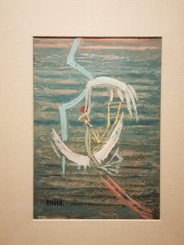 아내와 두 아들을 일본으로 피난 간 뒤에 그린 이중섭 화백의 '투계'라는 작품이에요. ⓒ 휴먼에이드포스트