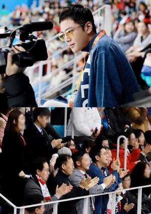 장근석, 패럴림픽 '장애인 아이스하키' 한국 대 일본 경기 관람