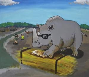 조태성 작가의 '독서하는 코뿔소'